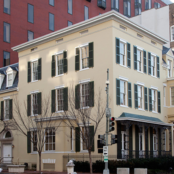 Exterior, Dolley Madison House, Washington, DC. An example of Federal style architecture