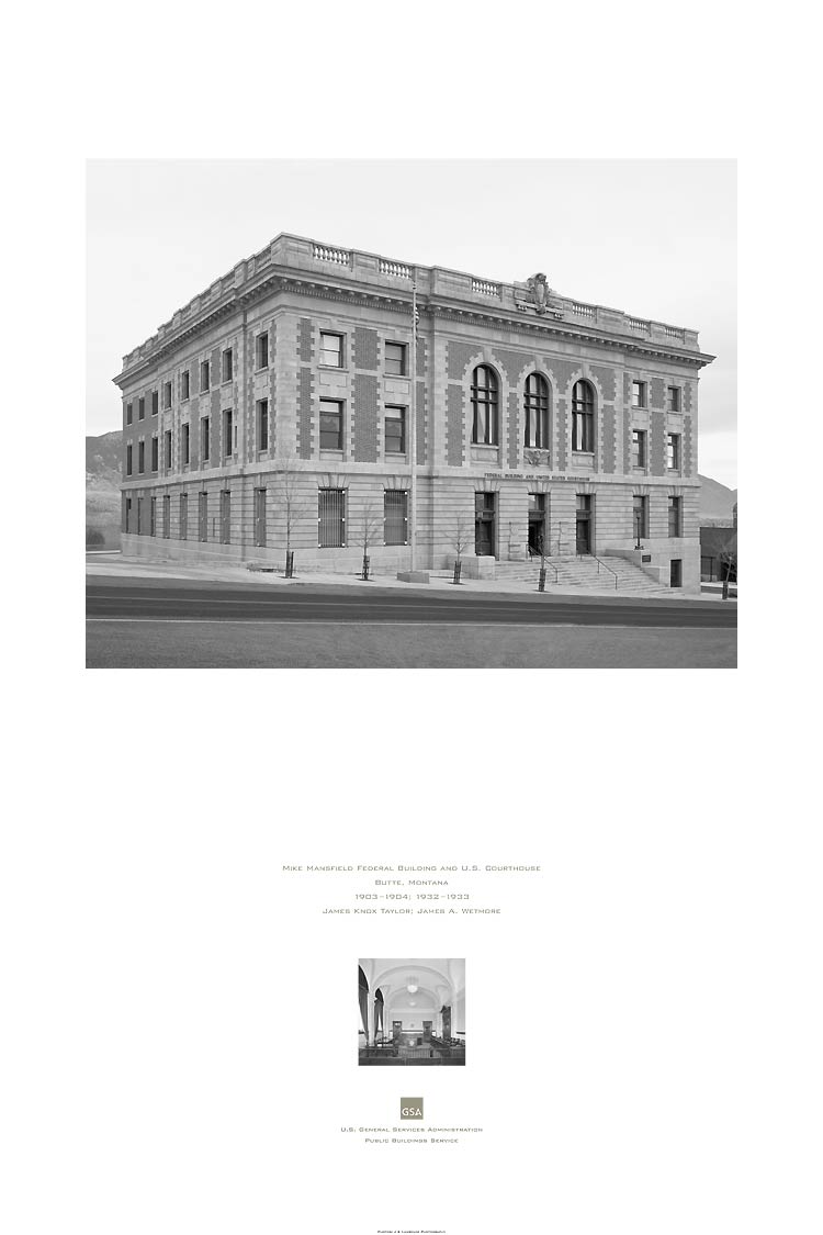 poster of the Mike Mansfield Federal Building and U.S. Courthouse, Butte, MT