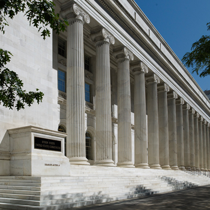 Exterior, Byron R. White US Courthouse, Denver, CO. An example of NeoClassicism style architecture.