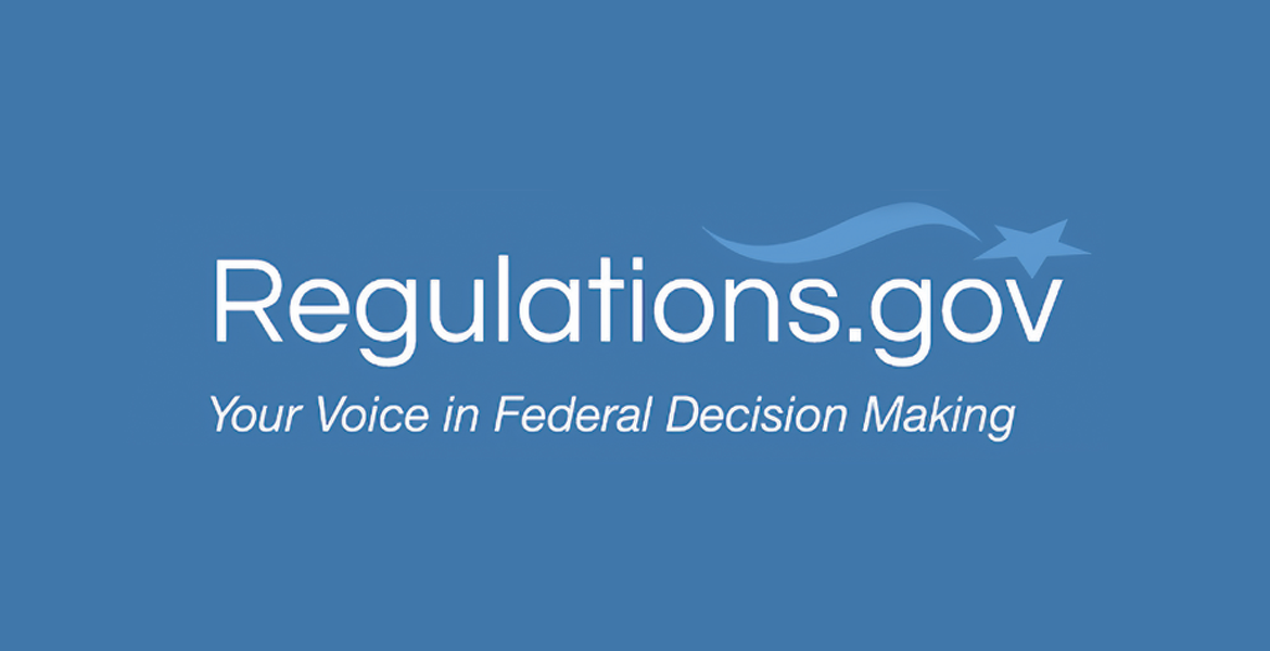 Regulations.gov written on blue background