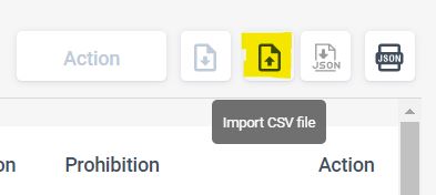 Verified Products Portal screenshot with the upload icon highlighted in yellow.
