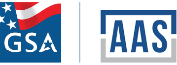 GSA 250 year anniversary logo and AAS logo