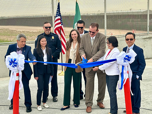 Ribbon Cutting at Calexico East. Consisting of 8 individuals in the photo