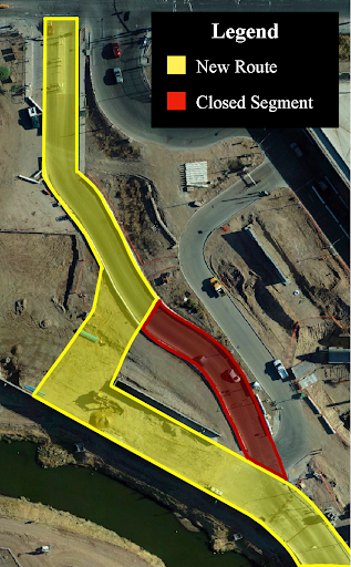 Map of roadway shift