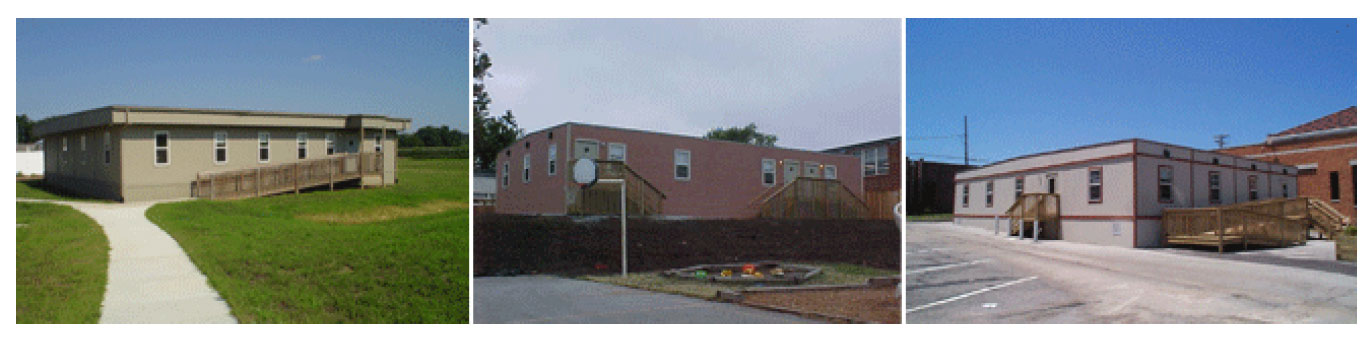 multiple buildings with wheel chair ramps