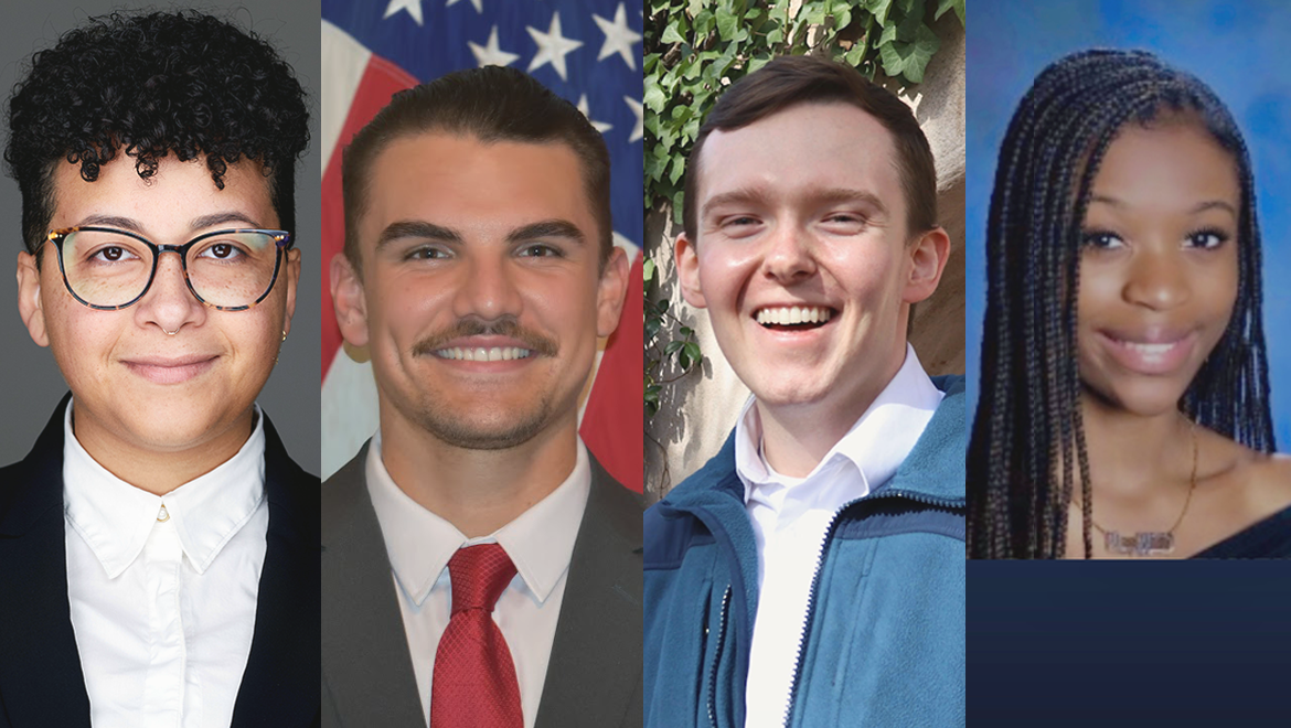 Collage of four summer interns