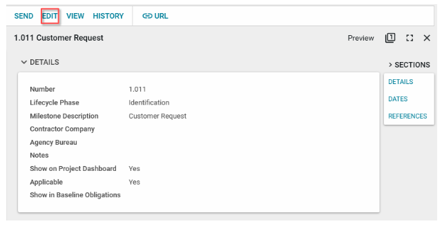 Screenshot of the Schedule Management page with Edit highlighted