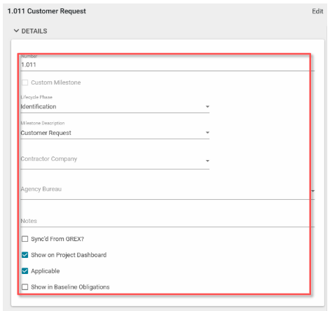 Screenshot of the Customer request page
