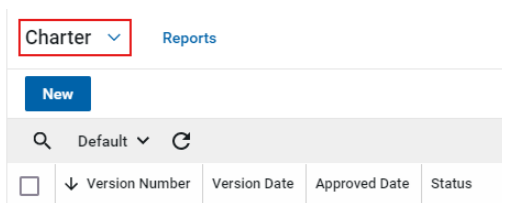 Screenshot of the Charter sub-app