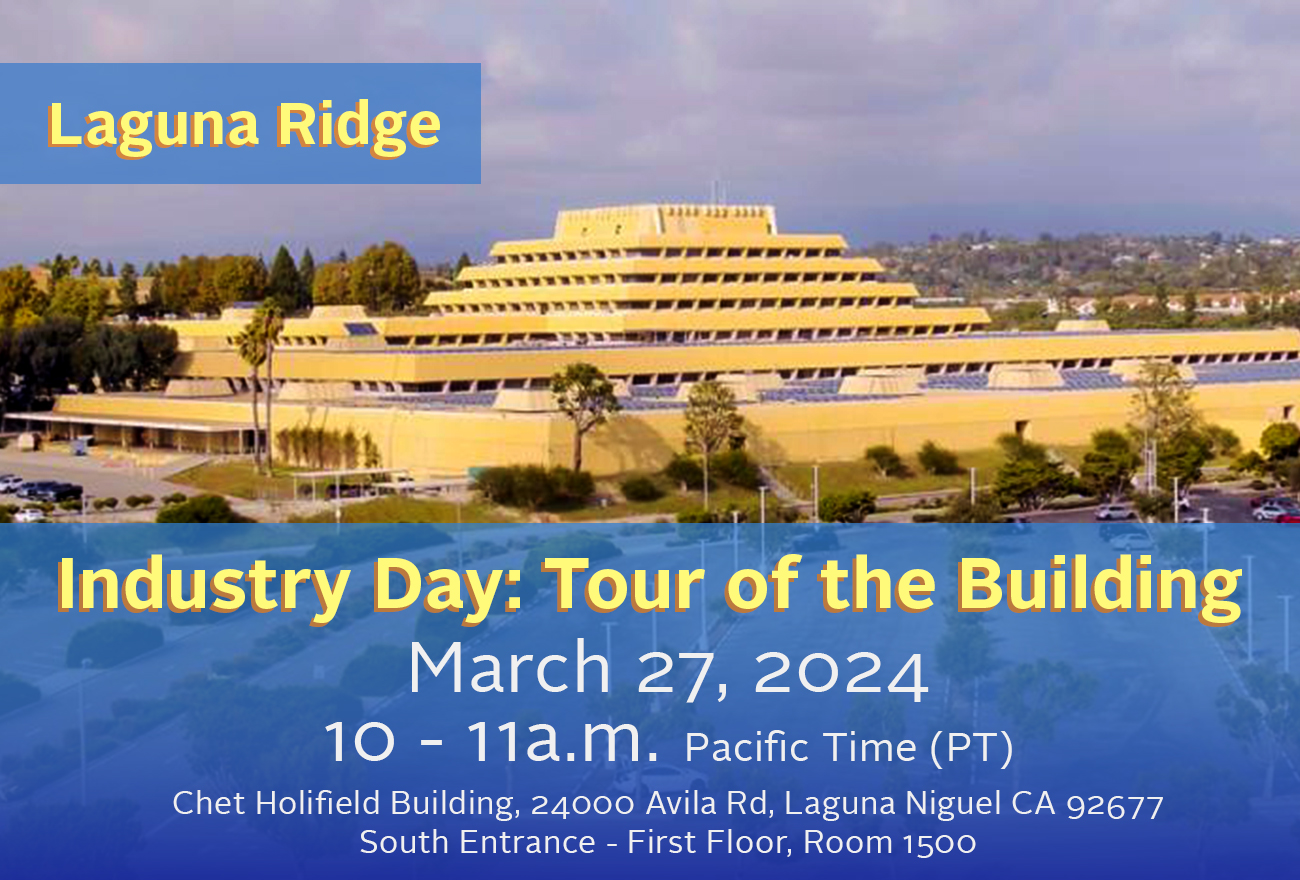 Laguna Ridge Building and announcement for in person event.