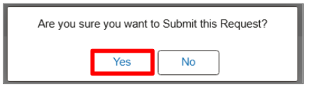 Screenshot of Yes button highlighted