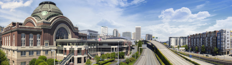 tacoma union station tacoma city view with highways