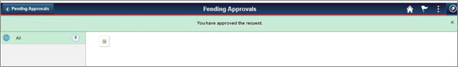 Screenshot of the green banner stating You have approved the request