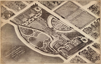 Map of White House Neighborhood circa 1855.