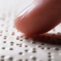 reading braille closeup