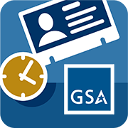 HR Links icon showing a clock and information card with the GSA logo