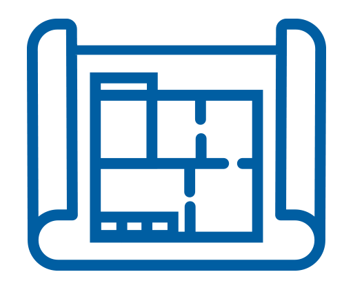  Line icon of a blueprint