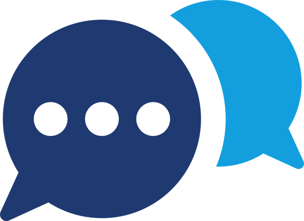 Icon showing two overlapping speech bubbles with an ellipsis in one of them