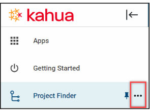 Kahua Project Finder with three dots highlighted