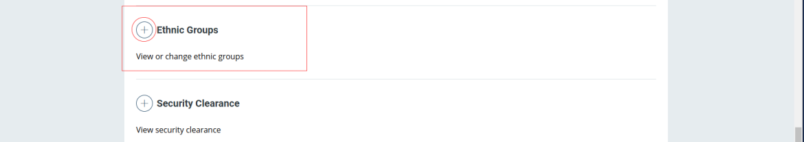  Screenshot showing the plus sign to open up Ethnic Group highlighted in red.