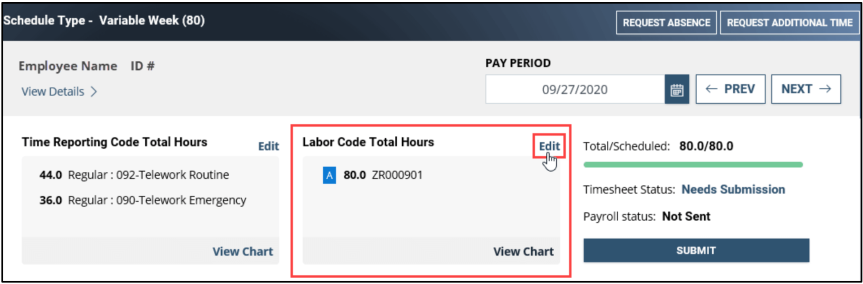 timesheet labor codes 