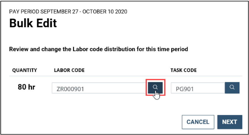 timesheet labor codes 