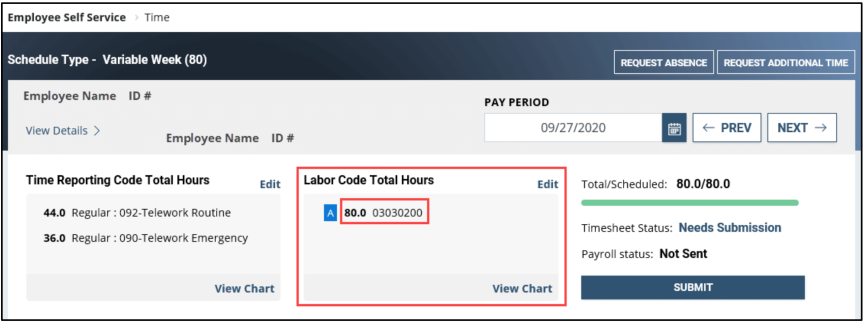 timesheet labor codes