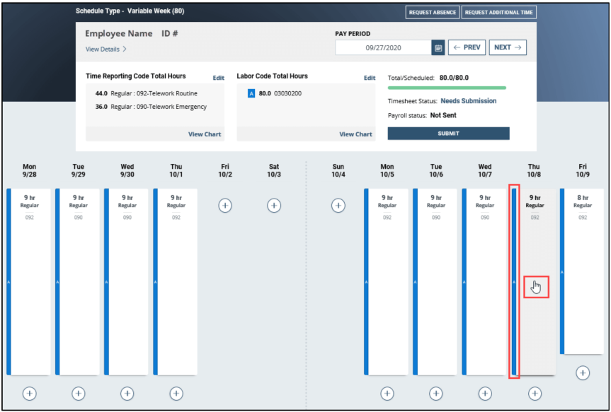 timesheet labor codes