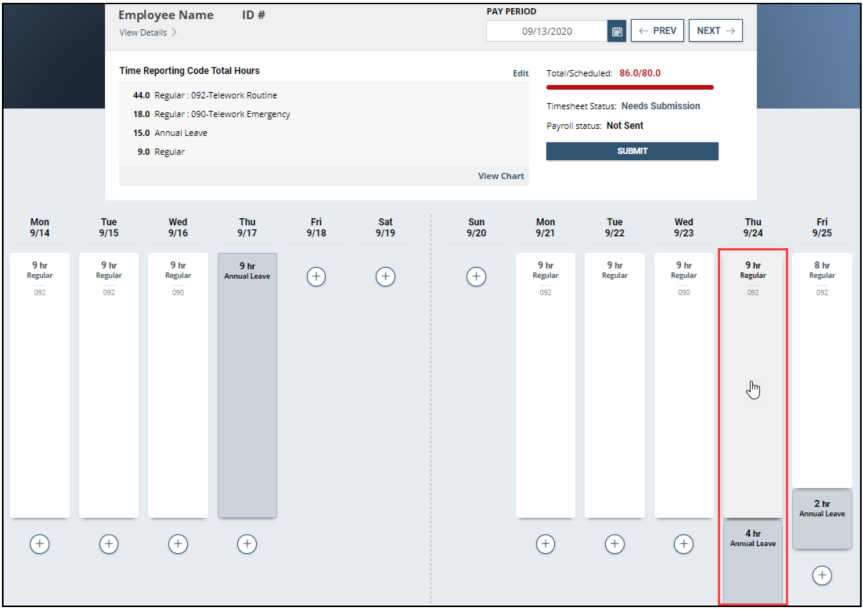 employee timesheet annual leave