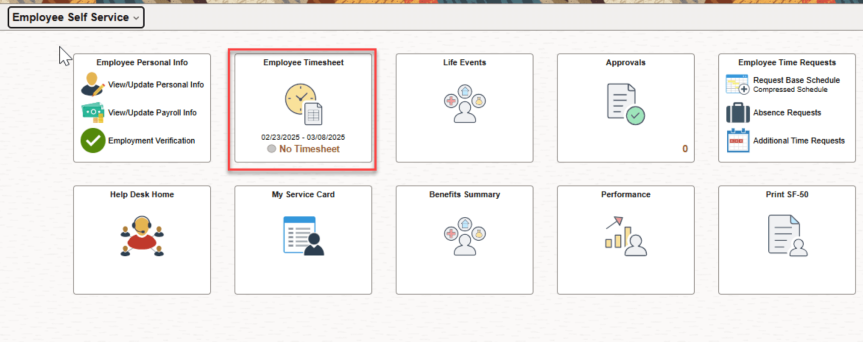 employee timesheet start