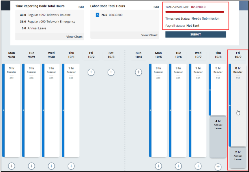 timesheet labor codes