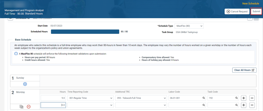 Create Base Schedule 13