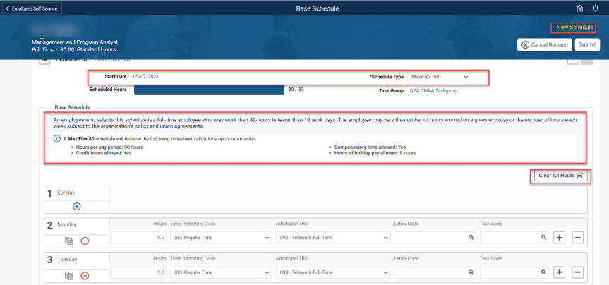 Create Base Schedule 4