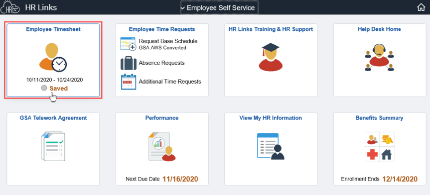 Employee Timesheet hr links