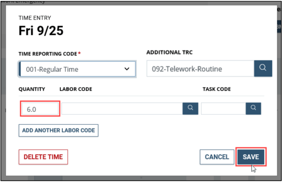 employee timesheet quantity field