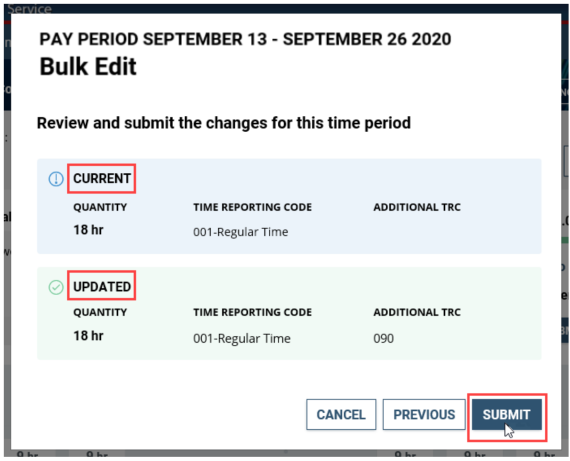 employee timesheet bulk confirmation