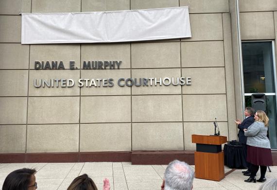 Sign Unveiling at the Murphy U.S. Courthouse Naming Event