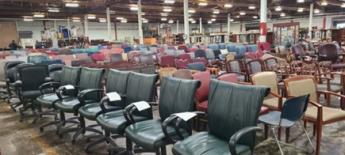 Chairs in a warehouse