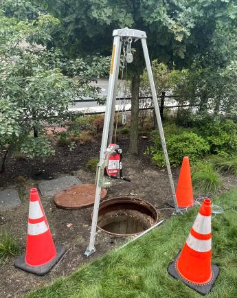 a tall sensor in the garden