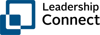 Logo for Leadership Connect in blue and black