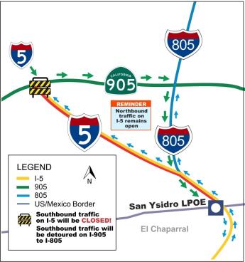 GSA will temporarily close the I-5S overnight for a nine-hour period on June 10 and June 11