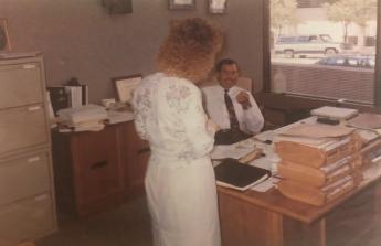 Richard Williams and a co-worker in his office in the Murrah Building.