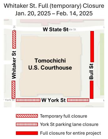 Feb. Tomochichi street closing