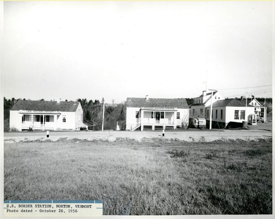 1956 photo of the lpoe showcasing previously demolished residences in the background