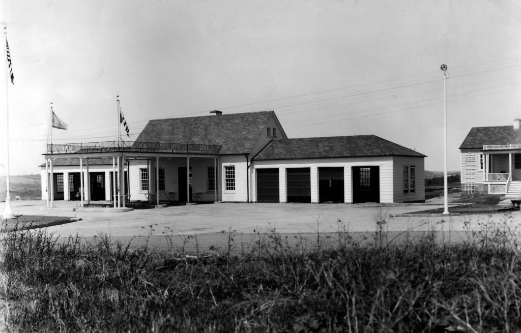 black and white image of Fort Fairfield original LPOE construction