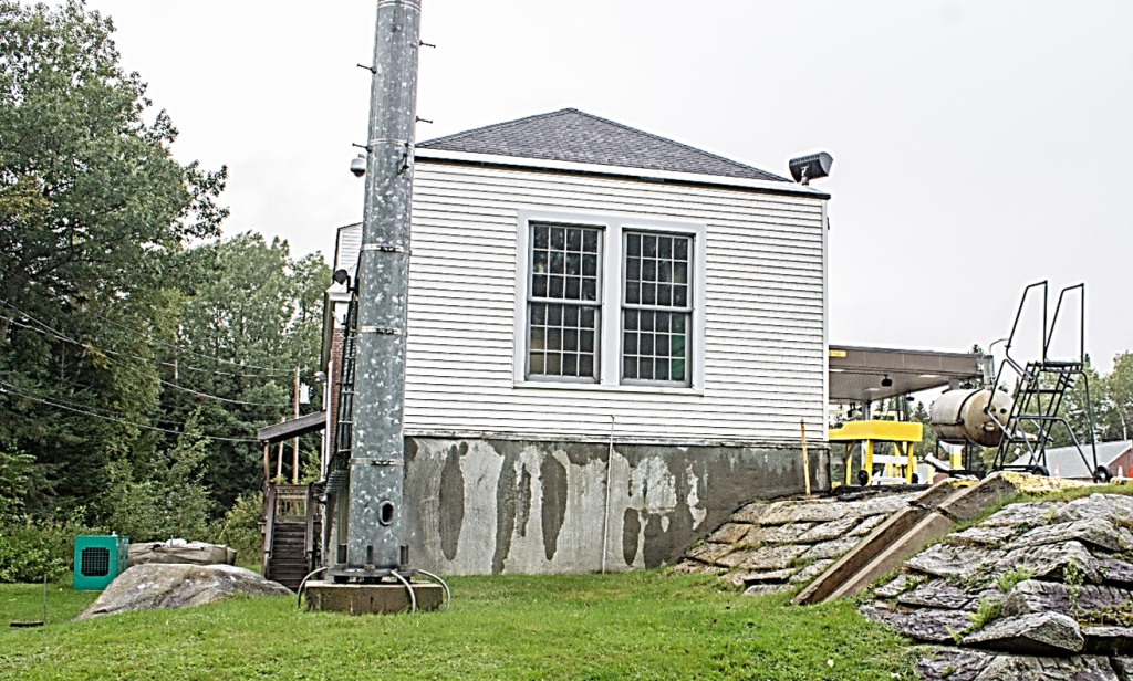 side of a white building