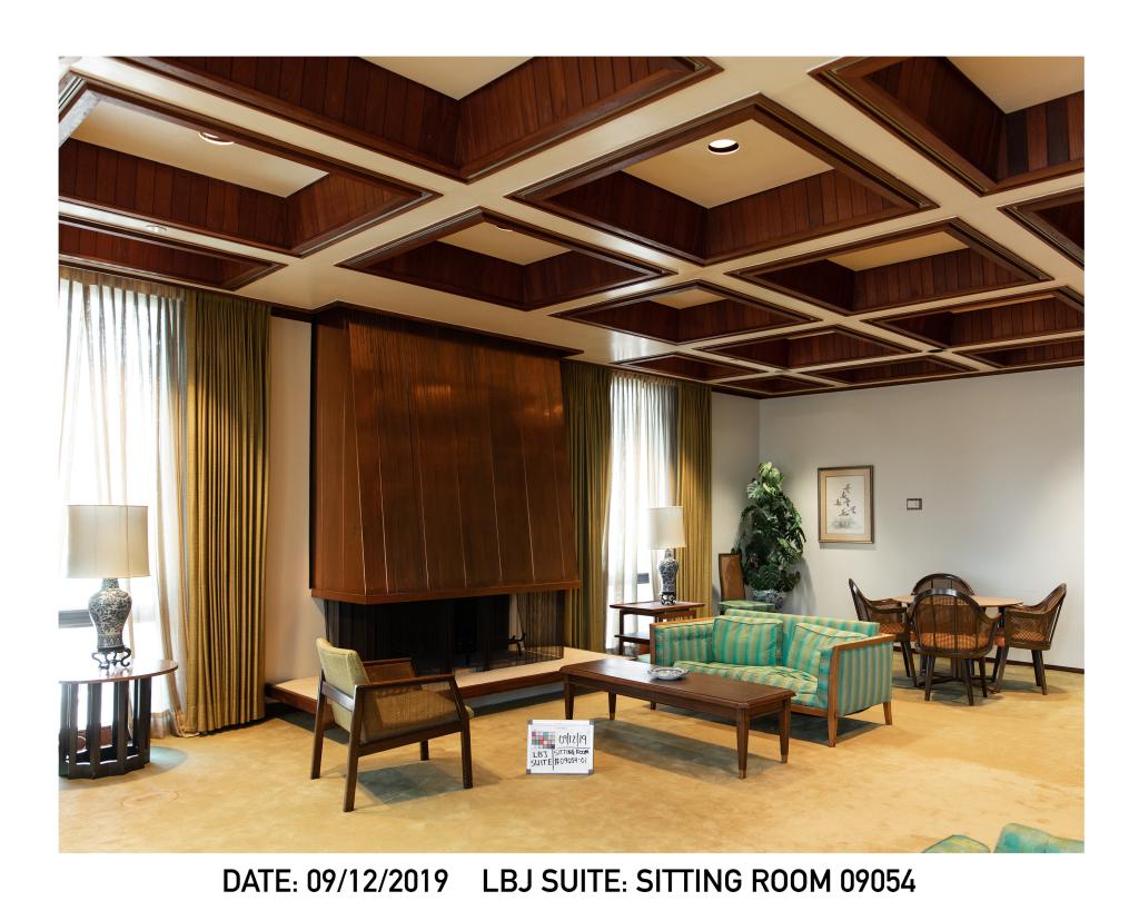 LBJ Suite sitting room, before conservation