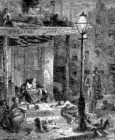 Harper's Weekly interpretation of tenement life during a heat wave (1879)