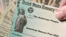 United States Treasury check that says "American Rescue Plan 2021"