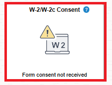 W-2 consent tile highlighted